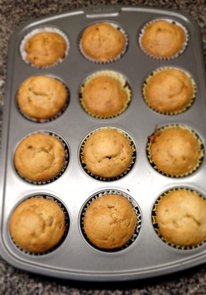 Banana cakes in a cupcake pan